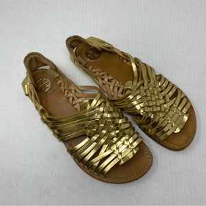 Tory Burch Gold Strappy Sandals 9
